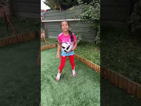 My sister is so good at football #ronaldo #messi #mbappe #football