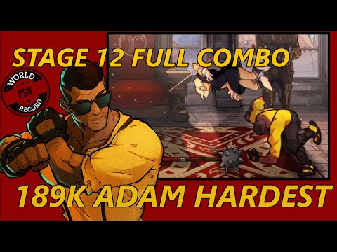 Streets Of Rage 4 - FULL COMBO Hardest - Stage 12 - World Record PSN (Hardest - Adam)
