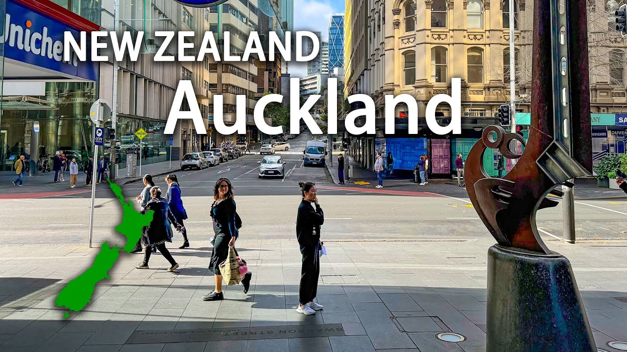 Immersive street-level walking tour through Auckland, New Zealand, showcasing authentic urban landscapes, local architecture, and the vibrant atmosphere of the city's neighborhoods