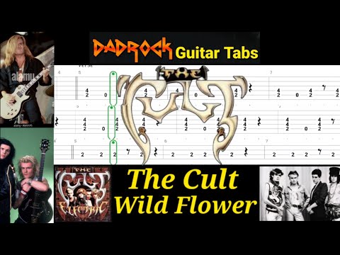 Wild Flower - The Cult - Guitar + Bass TABS Lesson 