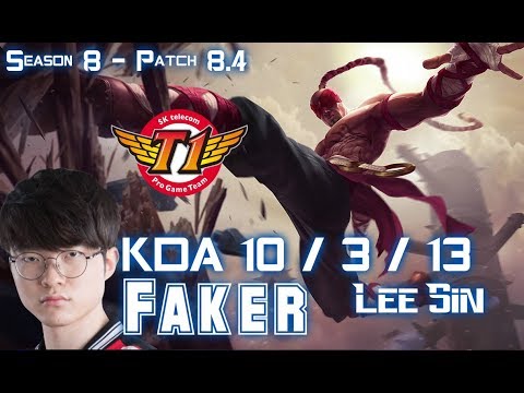 SKT T1 Faker LEE SIN vs JARVAN IV Jungle - Patch 8.4 KR Ranked