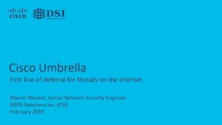 DSI Webinar Series: Cisco Umbrella