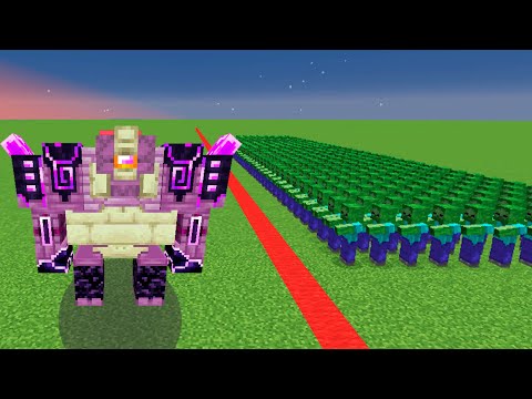 Ender Guardian VS Random 100 Mobs In Minecraft Mob Battle