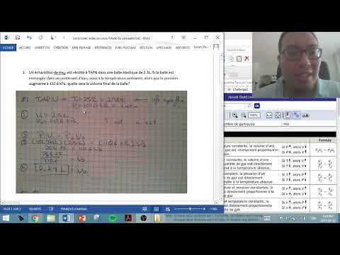 Démarche vidéo lois simples des gaz exemple 1