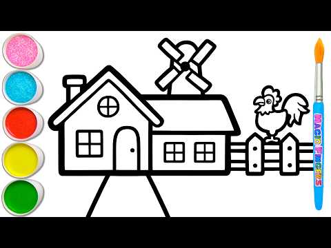 🐴👨🏻‍🌾🐮 Happy Little Farm Picture Drawing, Painting, Coloring for Kids, Toddlers #423