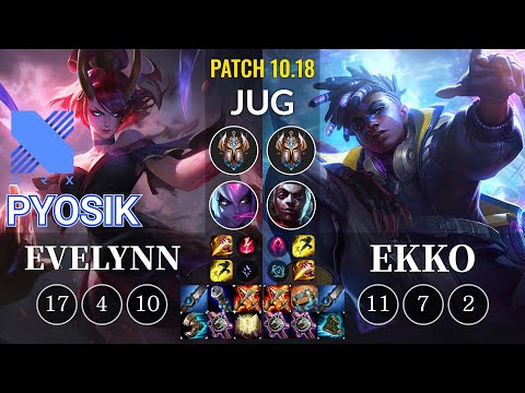 DRX Pyosik Evelynn vs Ekko Jungle - KR Patch 10.18