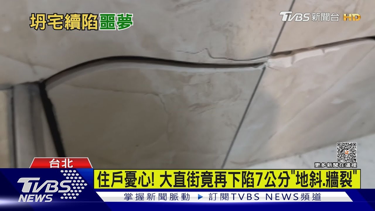 住戶憂心! 台北大直街竟再下陷7公分「地斜、牆裂」