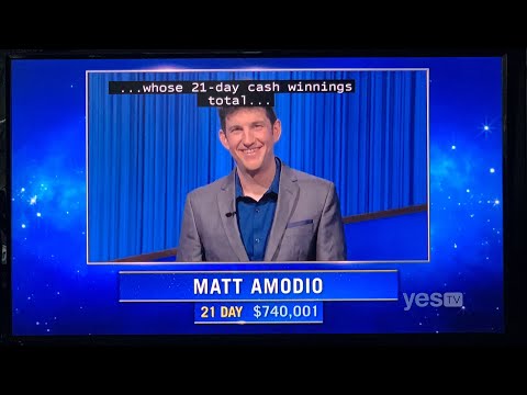 Jeopardy SEASON 38, intro (4th opening) - Matt Amodio DAY 22 (9/16/21)