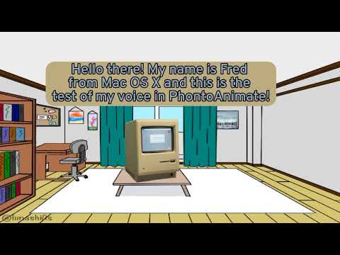 Mac OS X Fred TTS Voice test in PhontoAnimate