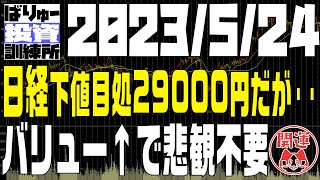 日経、現在の下値目処は29000円・・だが、日銀ライン（日経バリュー）が急騰するなら途中で反転も。