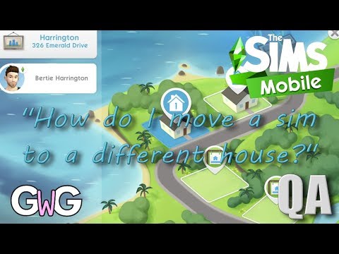 Part of a video titled The Sims Mobile- How do I move a sim to a different house ... - YouTube