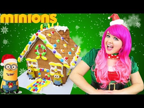 Decorating Minions Gingerbread House | DIY Christmas Cookie House Kit | KiMMi THE CLOWN Video