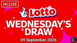 The National Lottery Lotto Draw Live results from Wednesday 09 Septemb