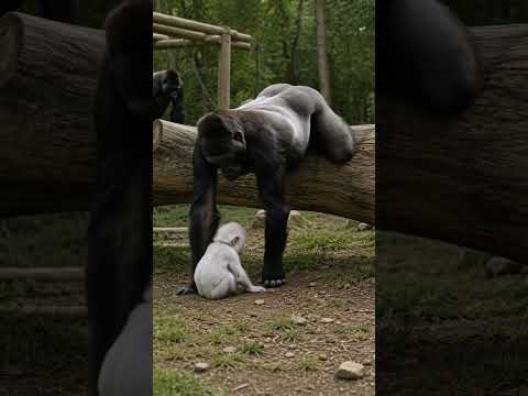 Baby Albino Gorilla Tried To Climb & Mom Instantly Rescued Him! 😱❤️ #shorts  #cuteanimals