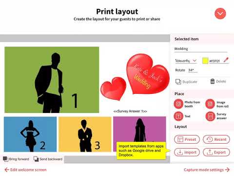 Import and Export templates using LumaBooth