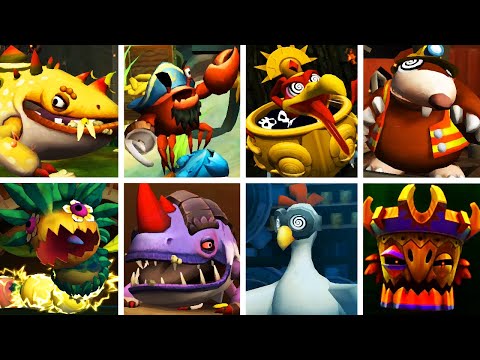 Donkey Kong Country Returns 3D - All Bosses (No Damage)