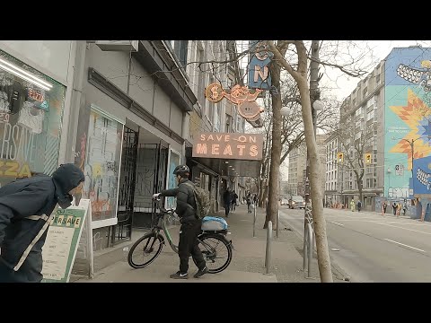 The Infamous East Hastings Street (SKID ROW area) in Vancouver BC Canada - Junkies & Homeless People