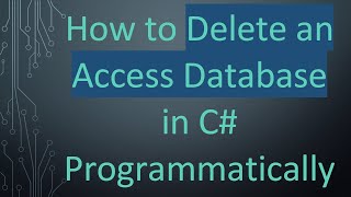 Download the video "How to Delete an Access Database in C#  Programmatically"