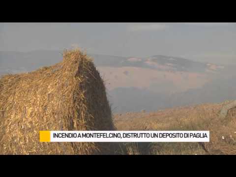 Incendio a Montefelcino, distrutto deposito di paglia