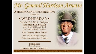 Homegoing Celebration of Mr. General Harrison Arnette