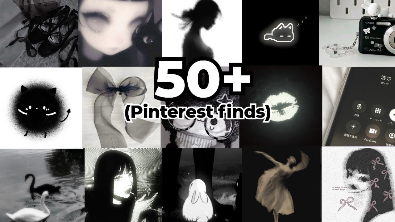 Aesthetic black pfp finds 🍙 🍳 (Pinterest)