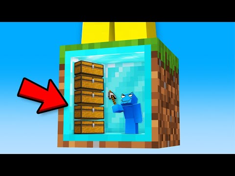 I Built A Tiny Secret Base in One Block Minecraft