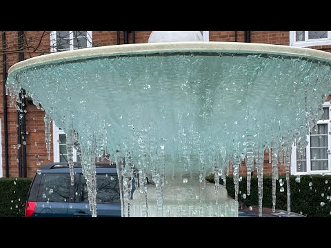 Icy Fountain Frozen Winter February 11 2021 London