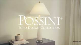 1_Watch A Video About the Possini Euro Regina White Glass 2 Light Table Lamp
