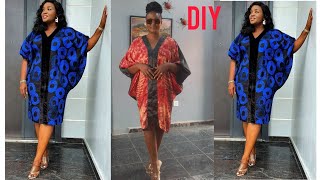 How To Cut And Sew Short Cowl Bubu Gown Style with V Neck And Gathered Sleeve | Beginner Friendly