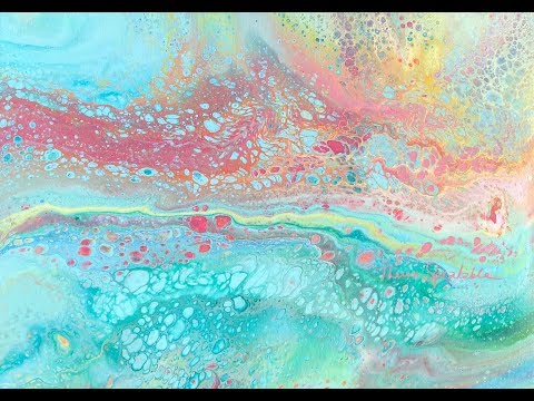 Acrylic Pour Painting #418 Tar Gel Cells