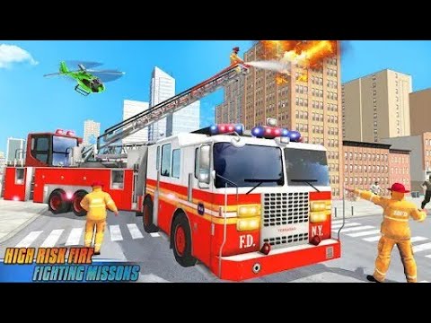 Flying Firefighter Truck Simulator 2023 - 2 Fire Engines Driving - Android Gameplay