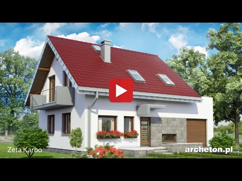 Projekt domu Zeta Karbo - archeton.pl - z użytkowym poddaszem 136,8 m2