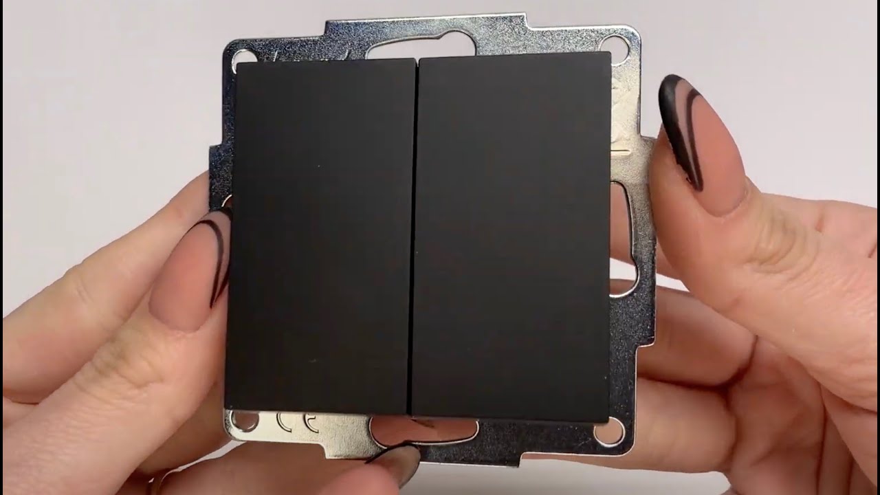 Вимикач двоклавішний LEZARD Vesna чорний 742-4288-101