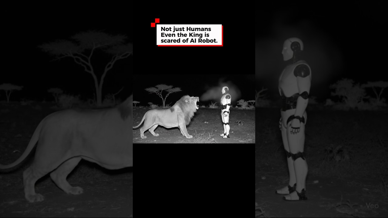 Lion vs. AI Robot: The Ultimate Standoff #viral #shorts