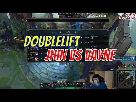 DOUBLELIFT Jhin vs Vayne Bot Stream Gameplay Season 8