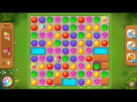 Gardenscapes Level 1231 With No Boosters - Super Hard Level - Bonus Scene With Austin