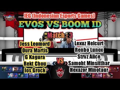 EVOS ESPORTS VS BOOM ID Match 3 IEG 2018 (Indonesia Esports Games) MOBILE LEGENDS
