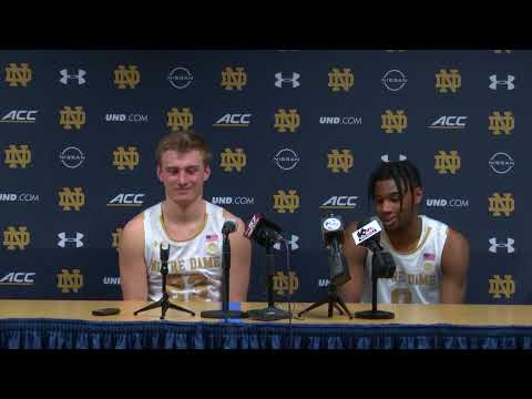 @NDMBB | Dane Goodwin & Blake Wesley Press Conference - Clemson (1.12.22)