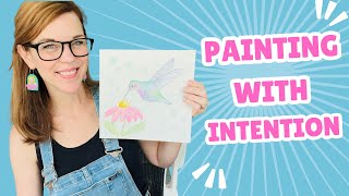 Sweet and Soft Hummingbird in Watercolor