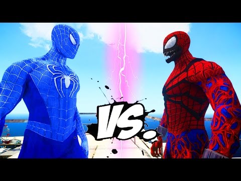 The Amazing Blue Spiderman vs Carnage - Superheroes War