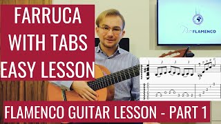 Farruca Guitar Lesson with TABS - EASY Flamenco Guitar Tutorial for Beginners [Part 1]