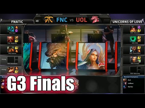 Fnatic vs Unicorns of Love | Game 3 Grand Finals S5 EU LCS Spring 2015 playoffs | FNC vs UOL G3