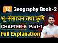 Geography Class 12 Chapter 5 भू संसाधन तथा कृषि Class 12th Geography C