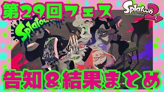 【スプラ2】第29回フェス告知＆結果まとめ