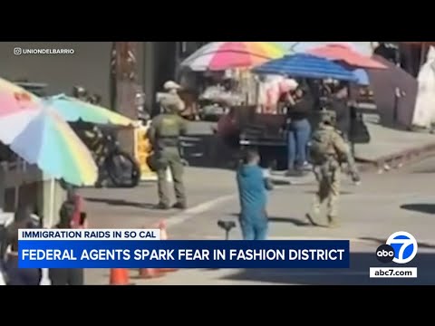 Federal immigration agents swarm LA's Fashion District, spark fear
