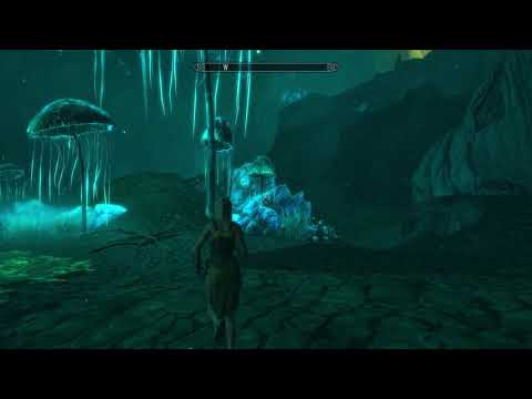 Skyrim Blackreach beautiful underground city at peace
