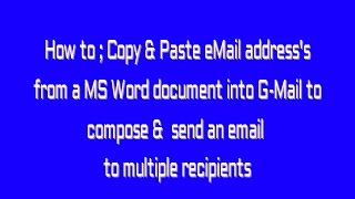 How to copy and paste email address into G Mail
