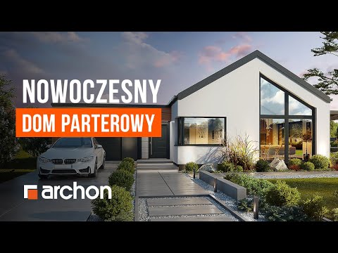 Dom w kosaćcach 17 (GE) OZE – Nowoczesna parterówka z garażem w bryle - ARCHON+ Projekty Domów #dom