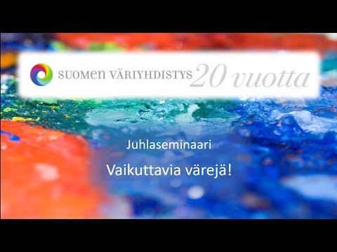 , title : 'Suomen väriyhdistyksen 20-vuotisjuhlaseminaari 9.9.2022'