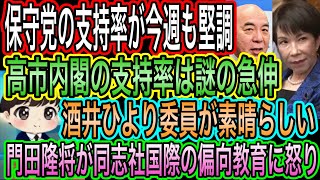 【日本保守党】の支持率が今週も堅調！高市内閣の支持率は謎の急伸／保守党の酒井ひより委員が素晴らしい／門田隆将が同国の偏向教育に怒り